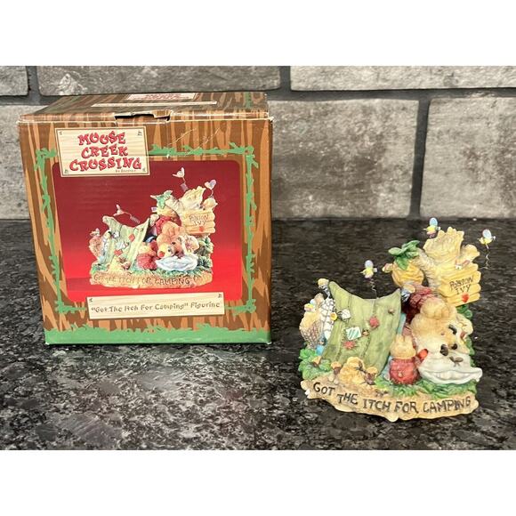 Enesco Moose Creek Crossing “Got the Itch for Camping” Figurine 2001 - Picture 1 of 6
